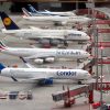 condor airplane on grey concrete airport